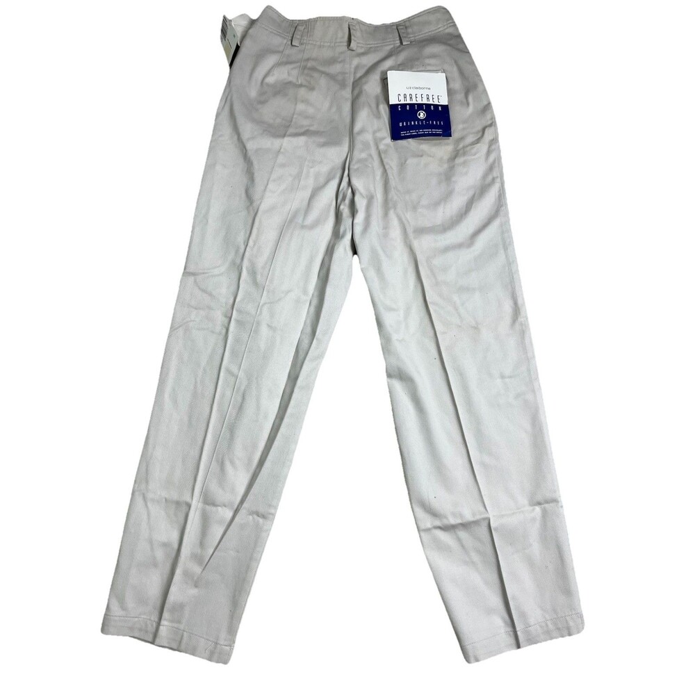 NOS 90s Liz Claiborne Lizsport Womens 12 Khaki Pleated High Rise Tapered Pants - Picture 6 of 15